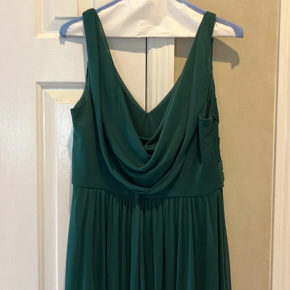 David’s Bridal Juniper colored evening gown or bride’s maid’s dress - Picture 3 of 7